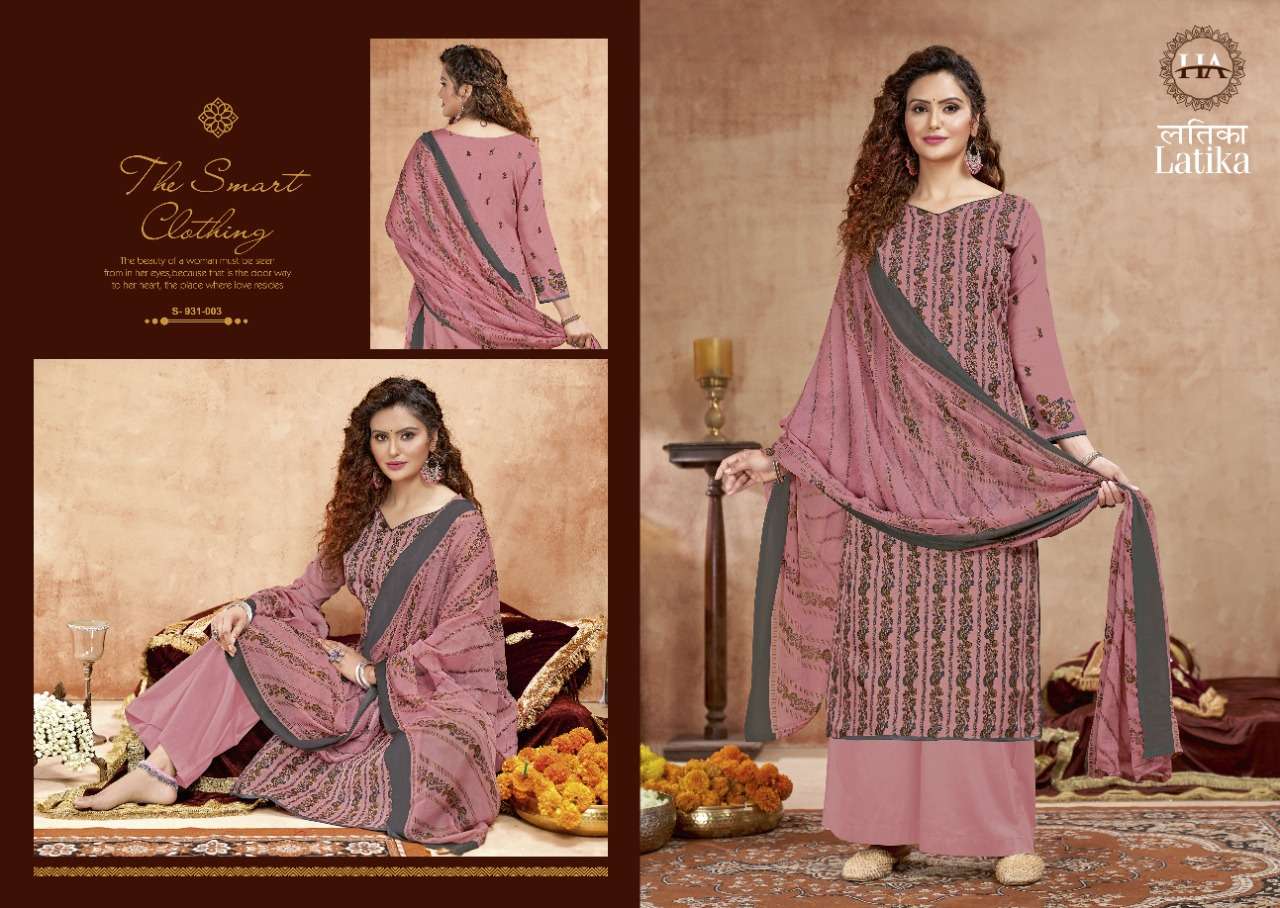 Harshit Latika Catalog Designer Wear Pure Jam Cotton Printed Dress Materials 