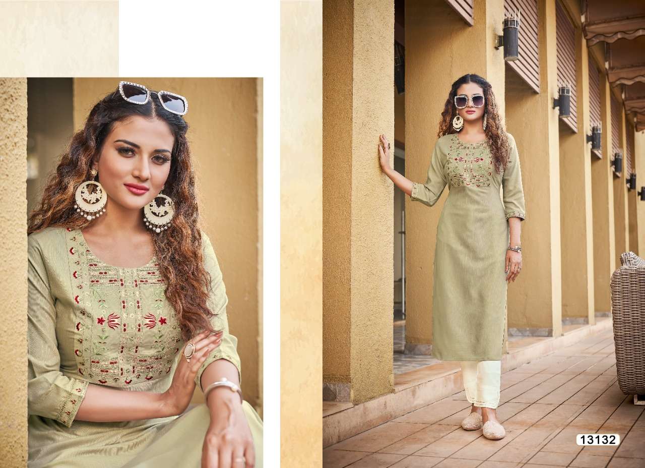 Kalaroop Liza Catalog Fancy Wear Rayon Embroidery Kurtis 