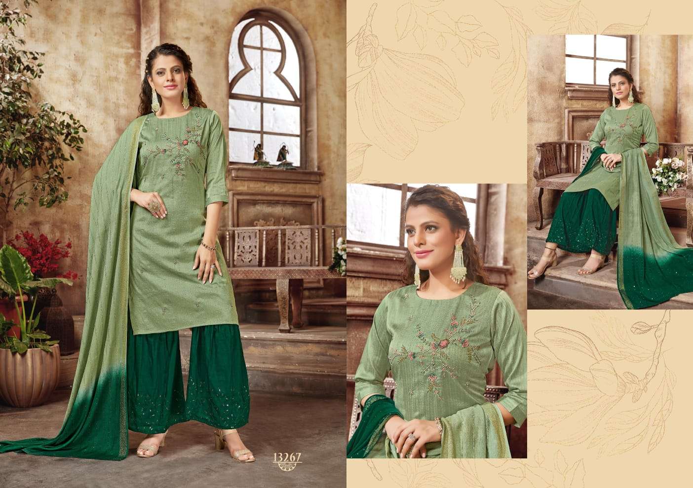 Kalaroop Shilpi Catalog Designer Wear Readymade Top Bottom With Dupatta 