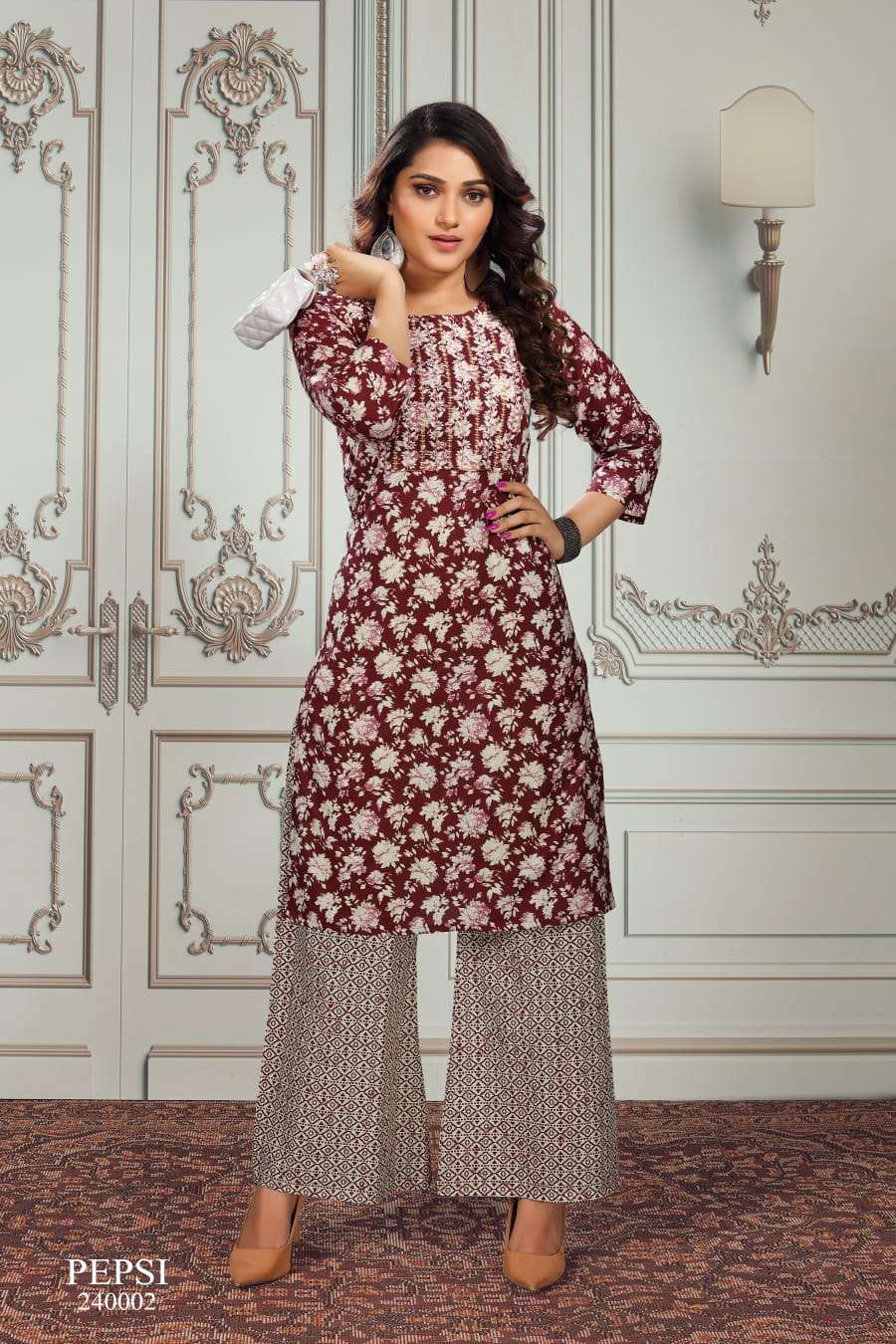 Premnath Pepsi Vol 1 Catalog Casual Wear Cotton Printed Kurti With Palazzo 