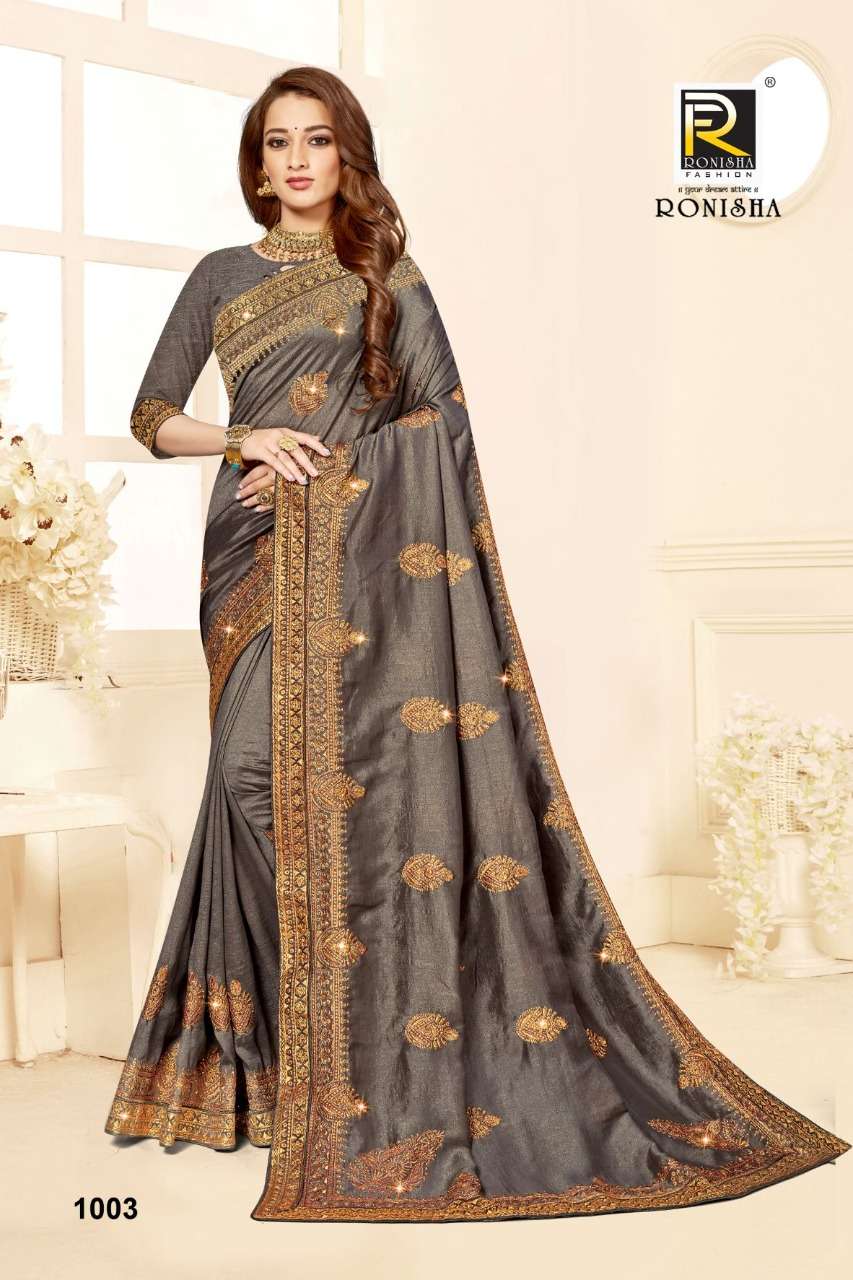 Ronisha Agrima Catalog Fancy Wear Vichitra Silk Sarees