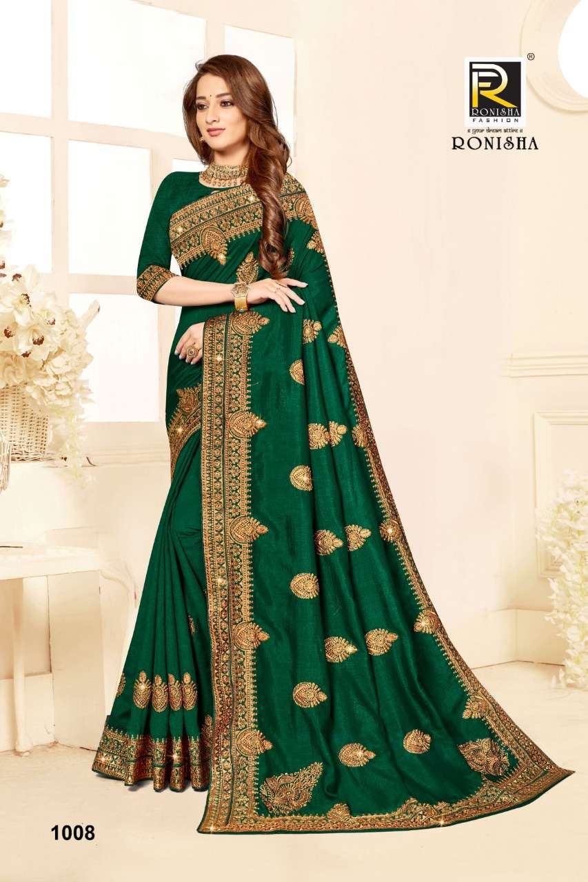 Ronisha Agrima Catalog Fancy Wear Vichitra Silk Sarees