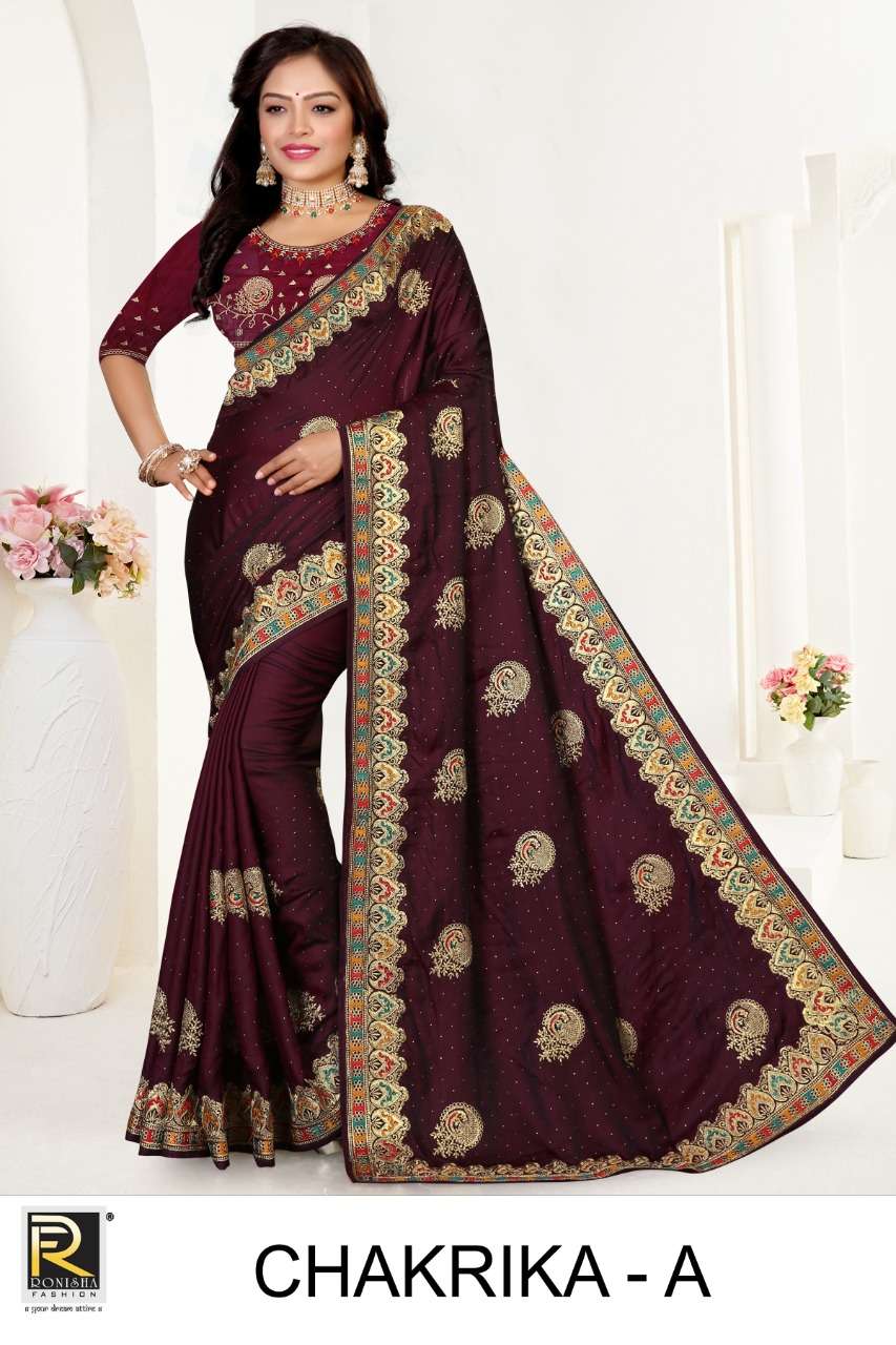 Ronisha Chakrika Catalog Designer Wear Silk Embroidery Sarees 