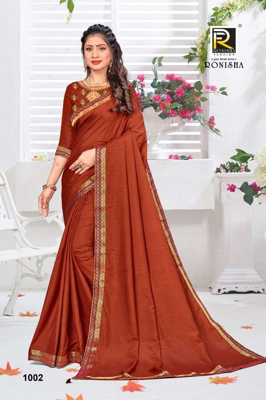 Ronisha Kanika Catalog Regular Wear Silk Saree Online at Wholesale 