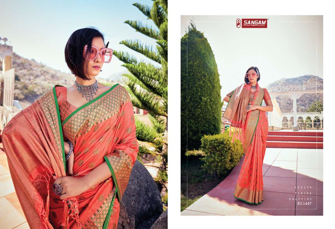 Sangam Aahana Silk Catalog Traditional Wear Banarasi Silk Sarees 