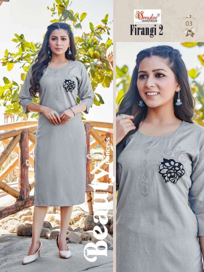 Smylee Firangi Vol 2 Catalog Regular Wear Rayon Embroidery Kurtis 