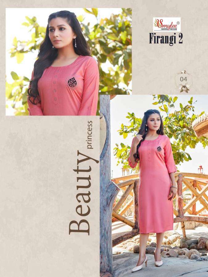 Smylee Firangi Vol 2 Catalog Regular Wear Rayon Embroidery Kurtis 