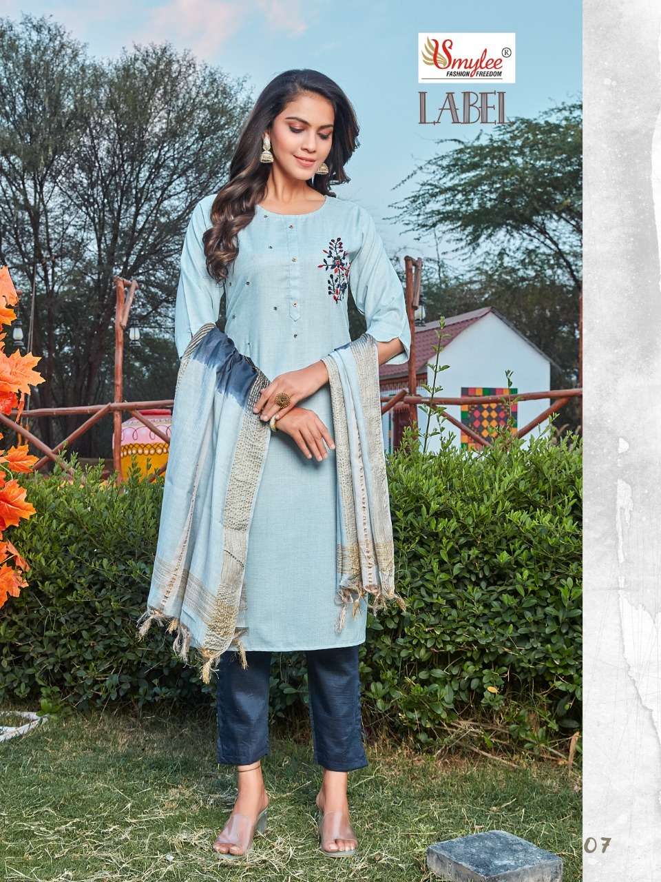 Smylee Label Catalog Exclusive Wear Cotton Readymade Top Bottom Dupatta 