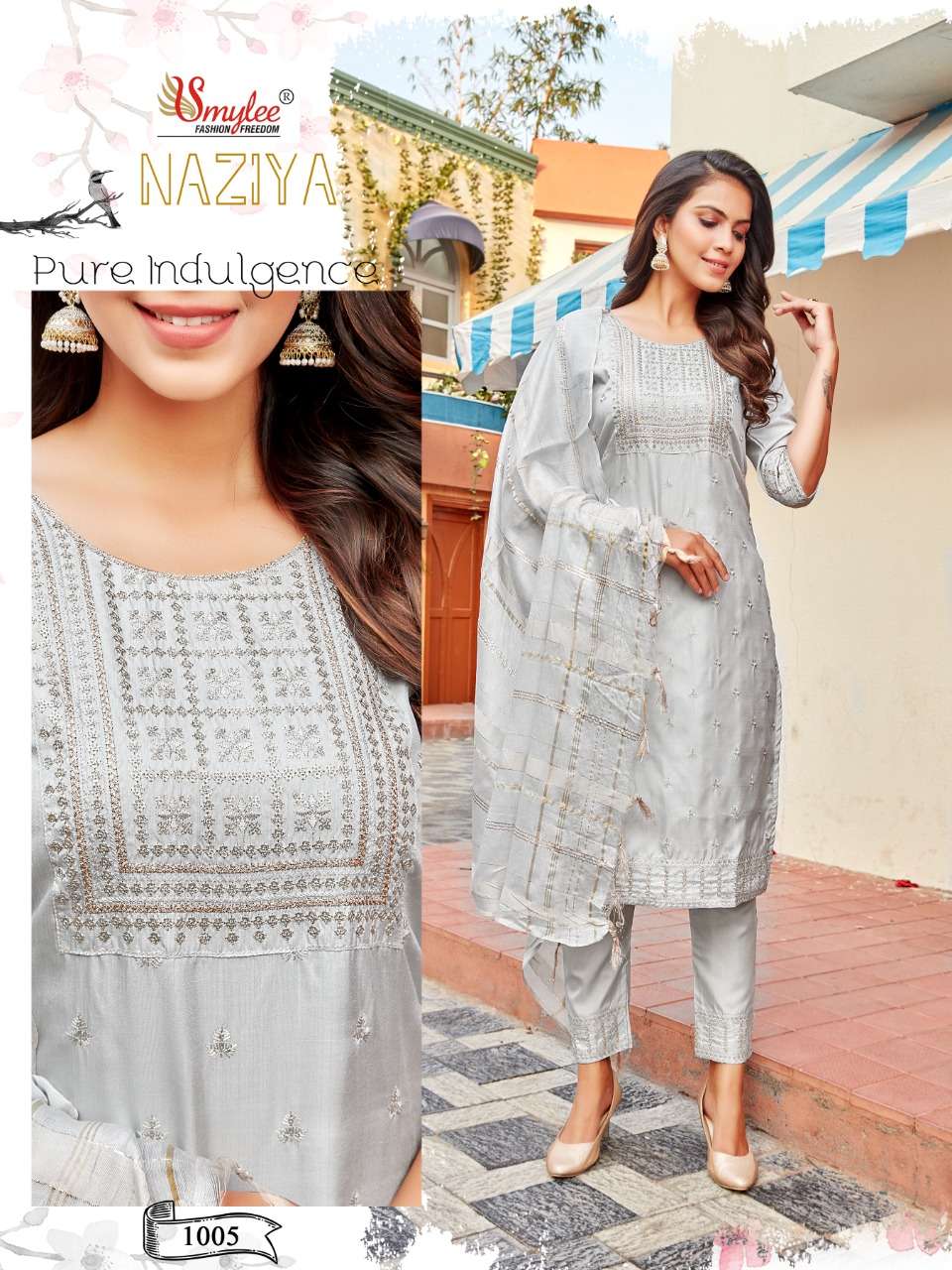 Smylee Naziya Catalog Festive Wear Readymade Top Bottom Dupatta 