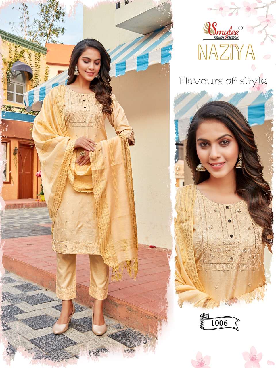 Smylee Naziya Catalog Festive Wear Readymade Top Bottom Dupatta 