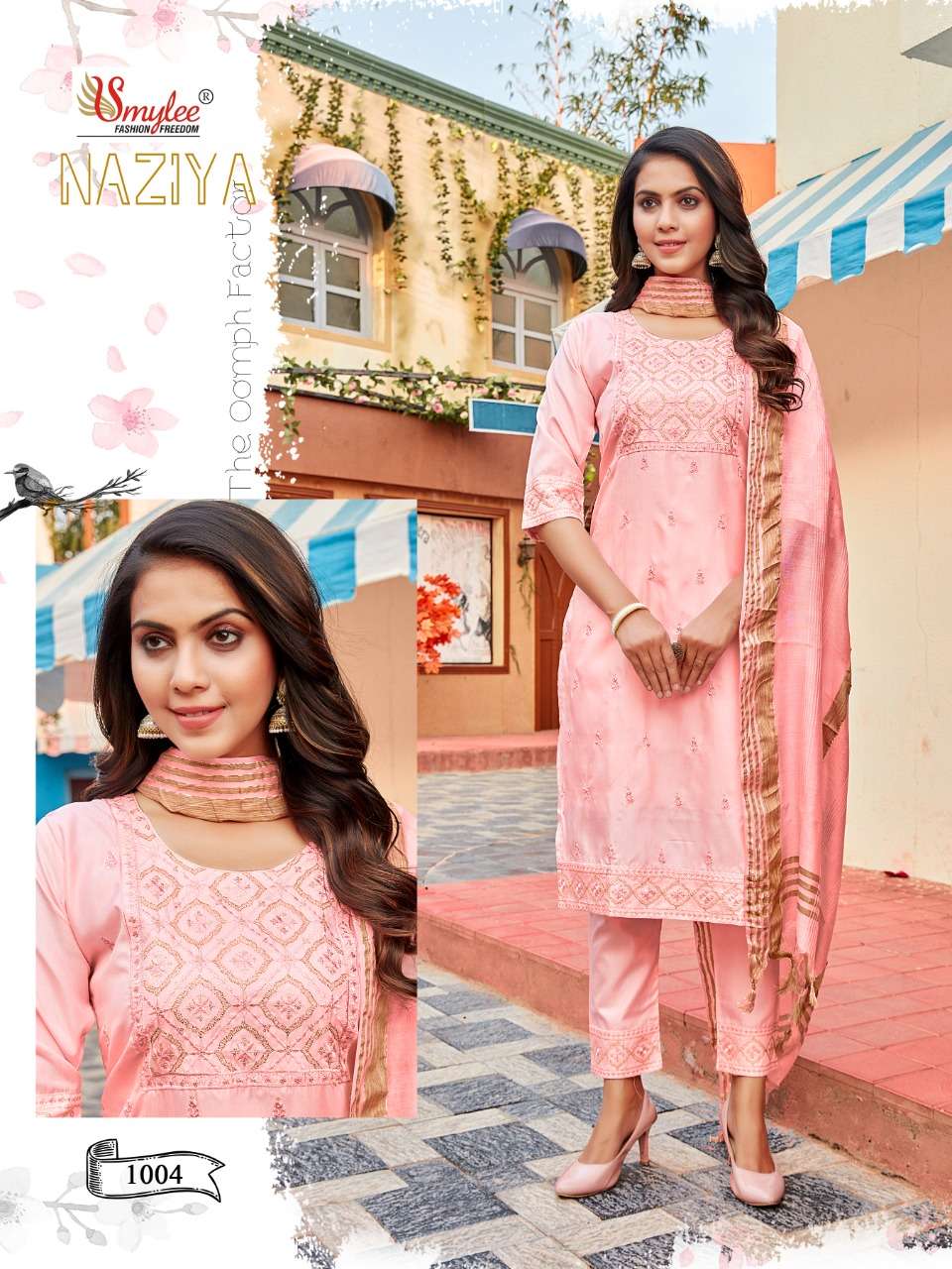 Smylee Naziya Catalog Festive Wear Readymade Top Bottom Dupatta 