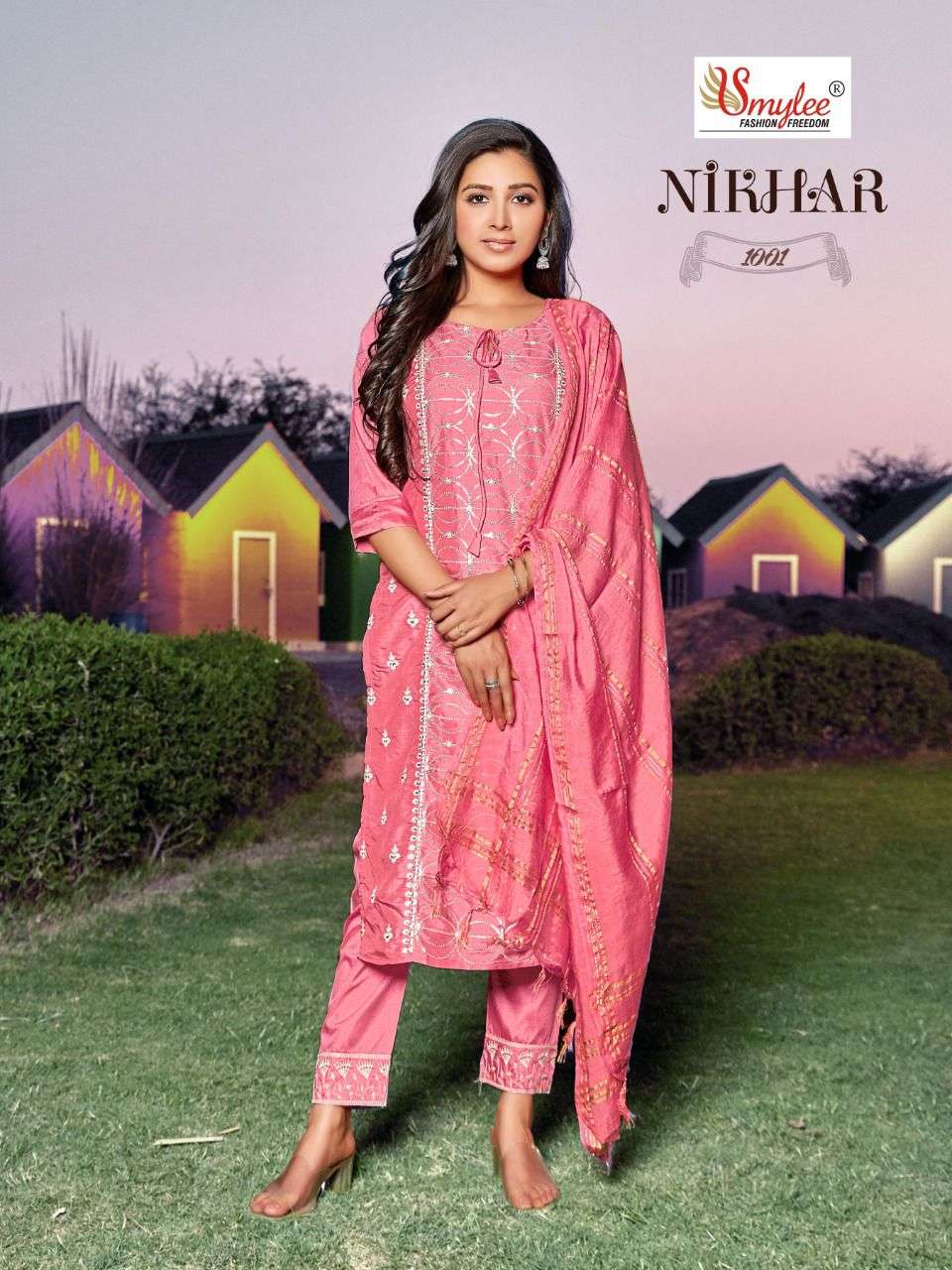 Smylee Nikhar Catalog Ethnic Wear Readymade Top Bottom Dupatta