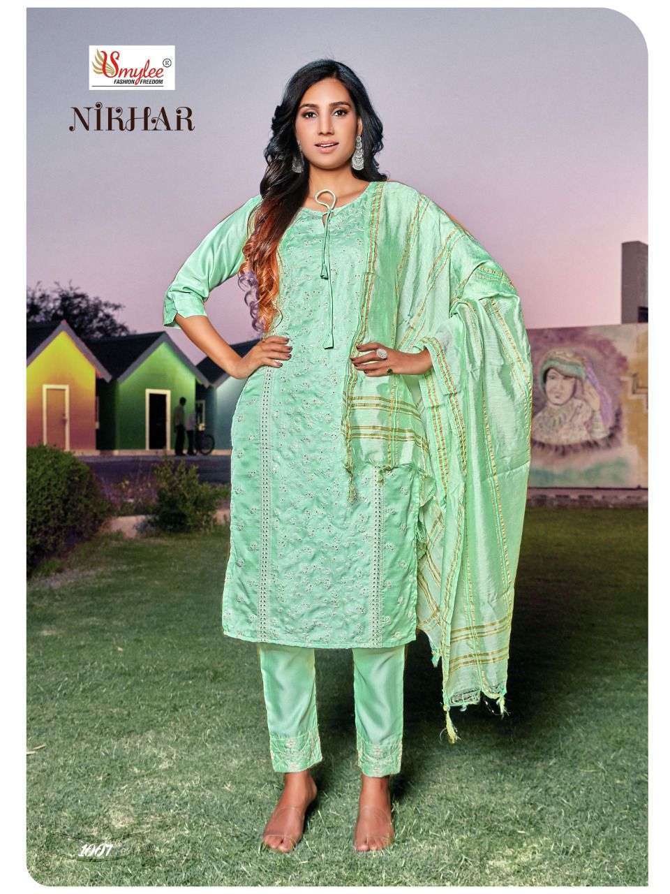 Smylee Nikhar Catalog Ethnic Wear Readymade Top Bottom Dupatta