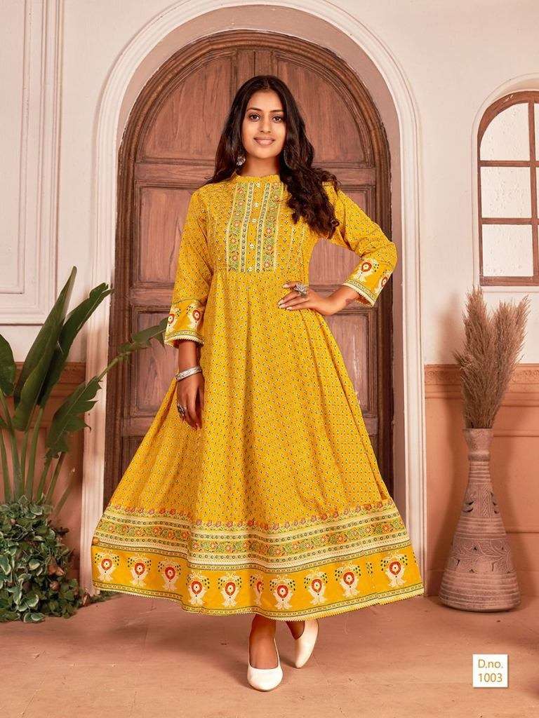 BANWERY NAYANTHARA VOL 1 RAYON JAIPURI PRINT ANARKALI KURTI COLLECTION