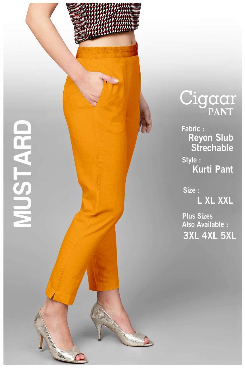 Yellow Dola Silk Cigarette Pants Design by Ezra at Pernia's Pop Up Shop 2024