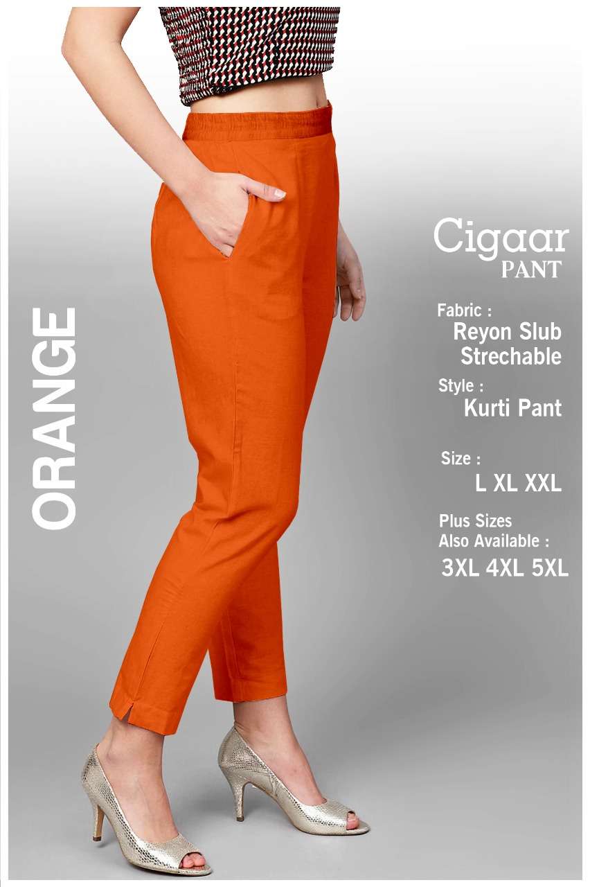 Classy rust cotton silk narrow fitted pant with beautiful stripe embro –  Sujatra