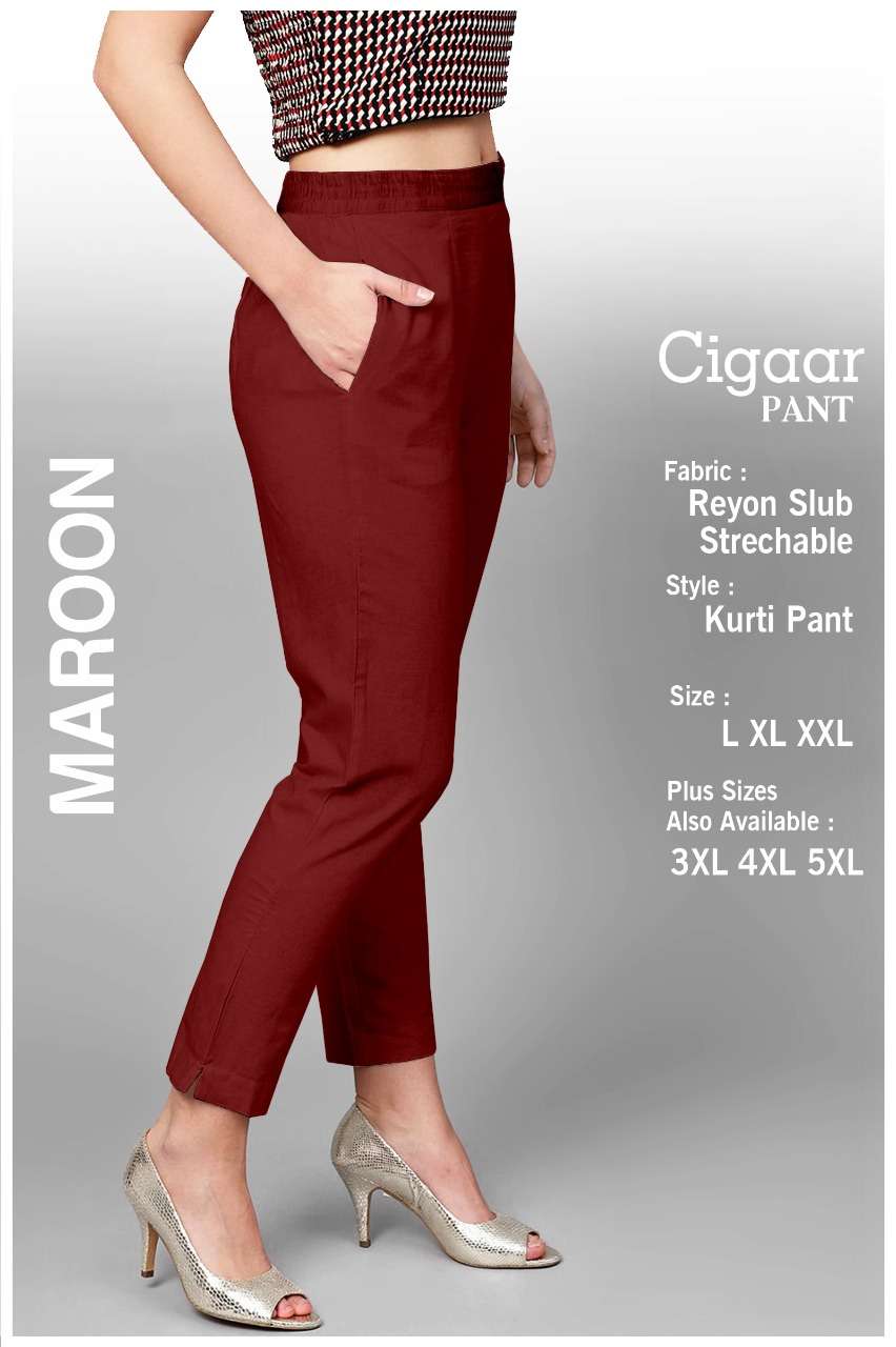 Buy online Mid Rise Self Design Cigarette Pants Trouser from bottom wear  for Women by Mantra for ₹1259 at 3% off | 2023 Limeroad.com