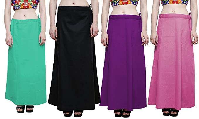 Cotton Sari Inner wear Skirt Solid Women's Saree Petticoat Underskirt For  Her 