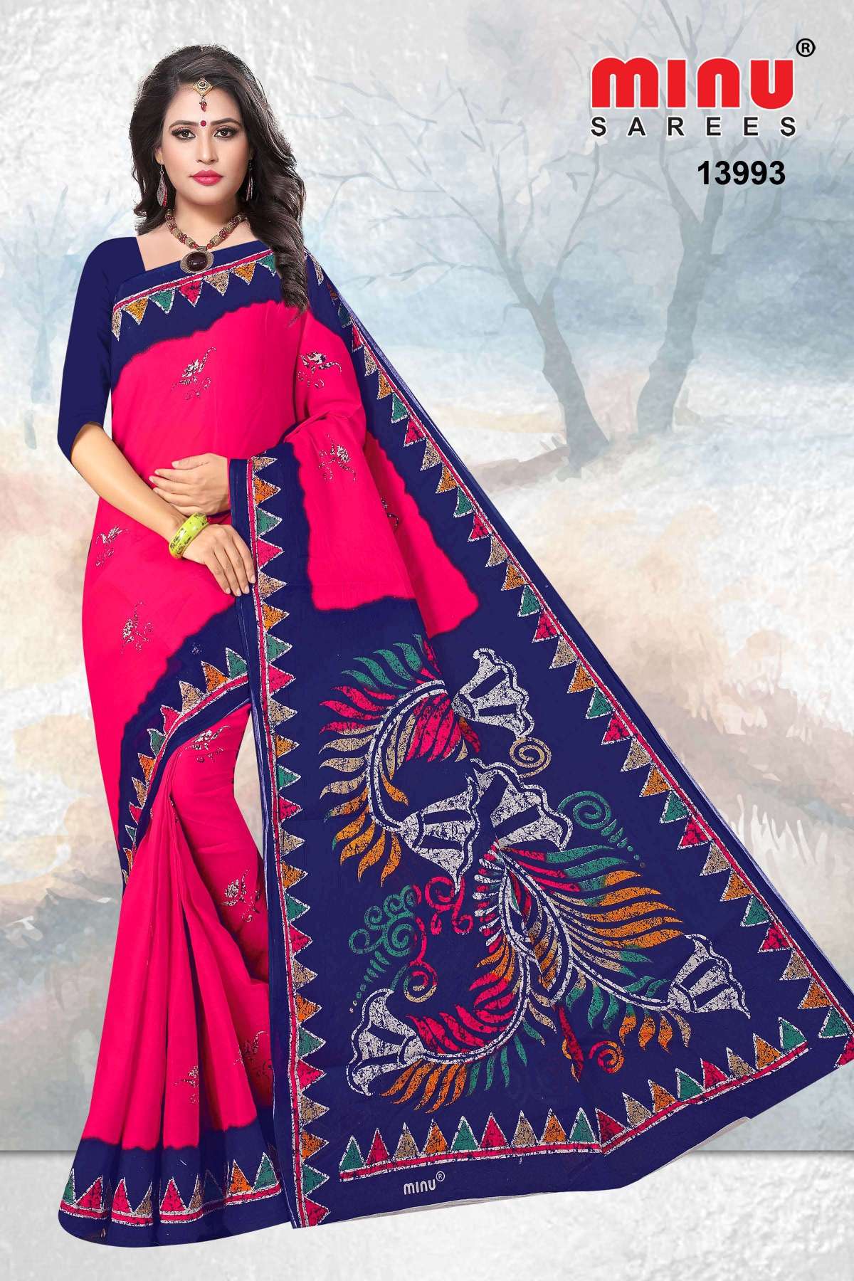 Minu CRYSTAL BATIK Cotton Saree-10P Catalog