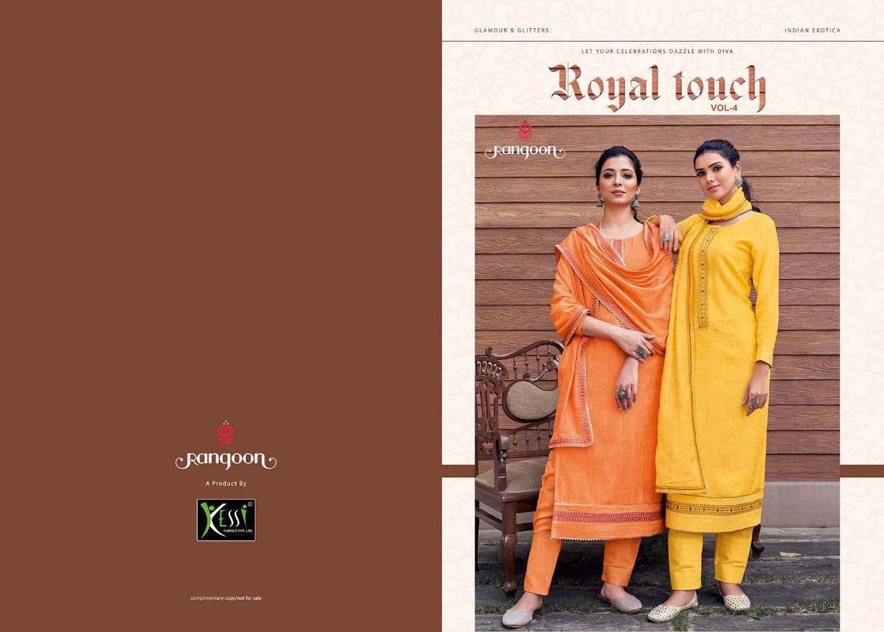 RANGOON has launched  ROYAL TOUCH VOL - 4  ( 3 Piecs Suits) 