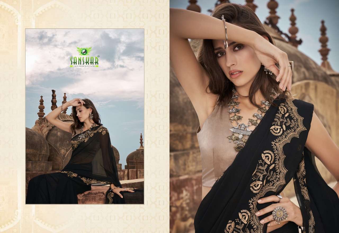 SANSKAR NAARI PURE CHIFFON DESIGNER SAREES COLLECTION IN SURAT