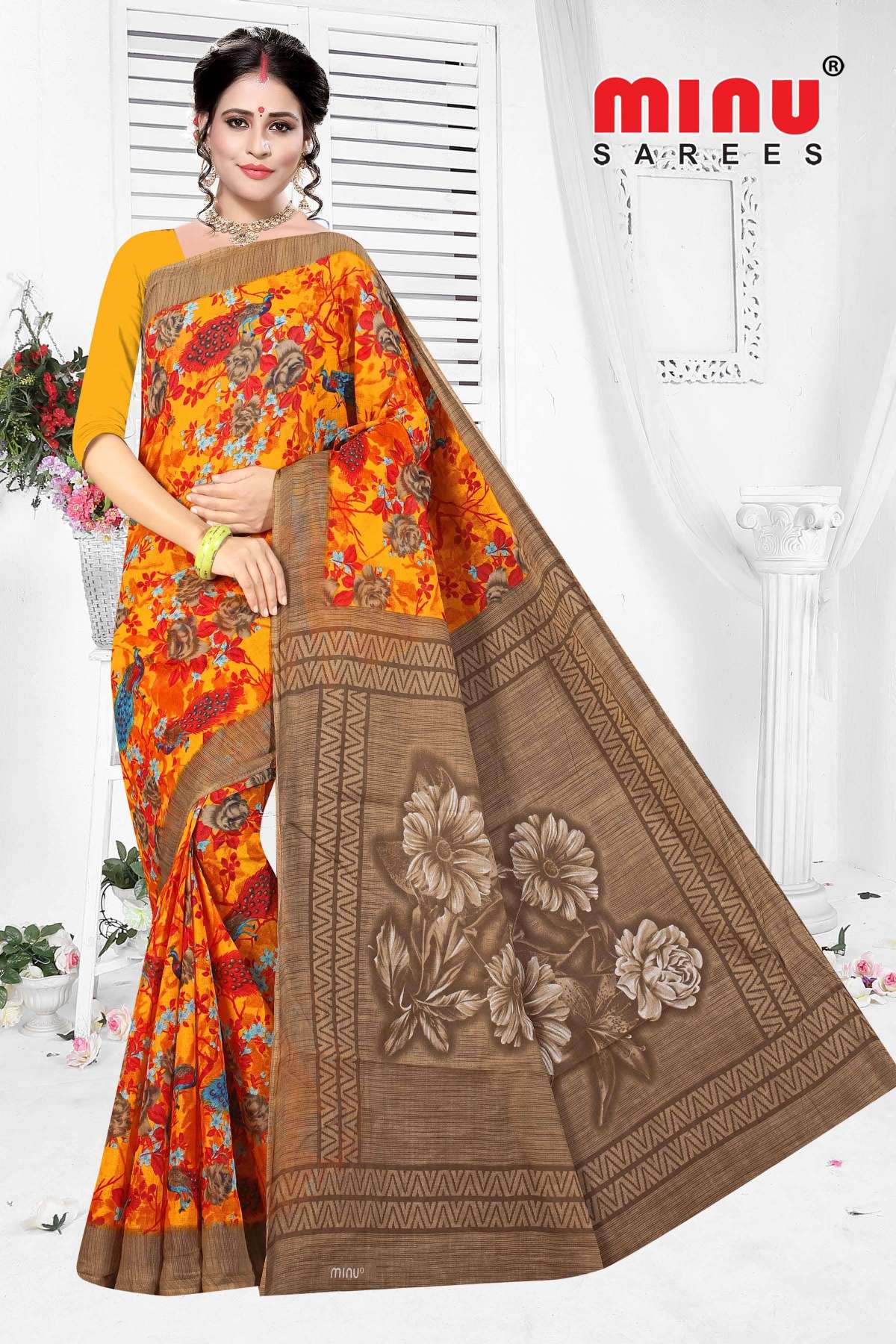 Minu  MALANG-2 New Cotton Saree-15P Catalog