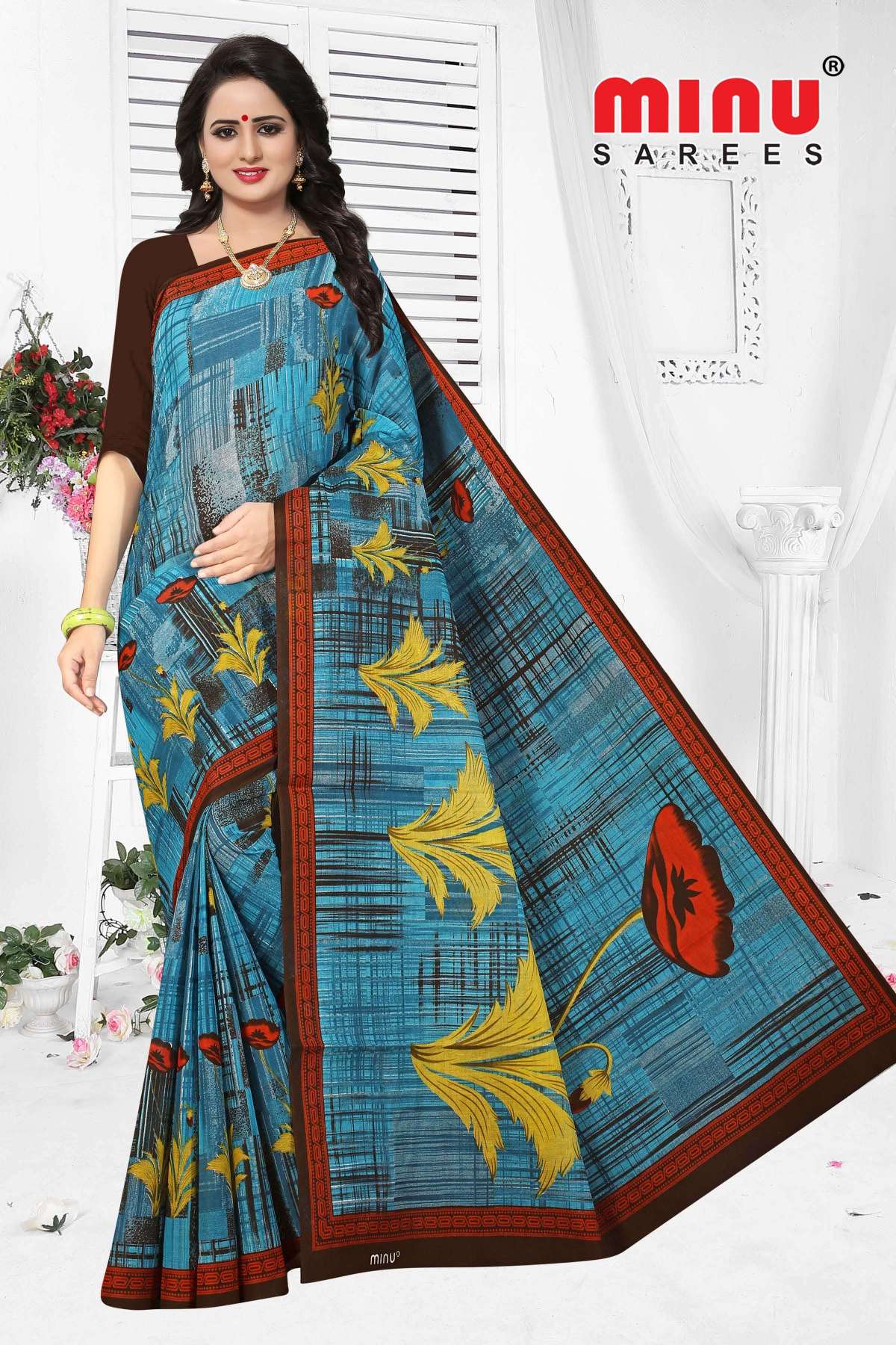 Minu  MALANG-2 New Cotton Saree-15P Catalog