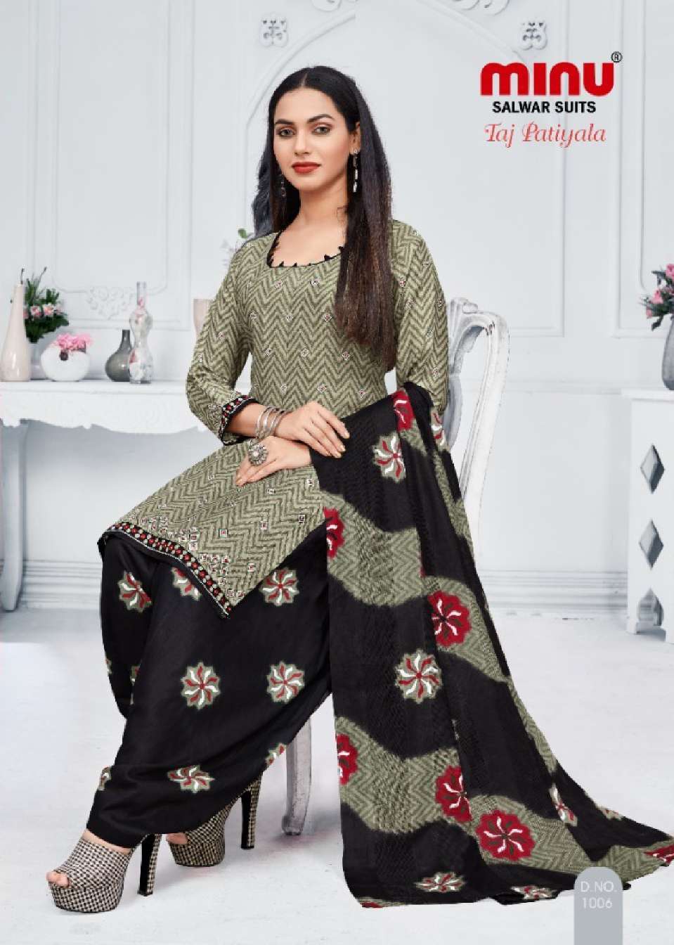 Minu TAJ PATIALA Cotton Printed Dress Material-10P Catalog