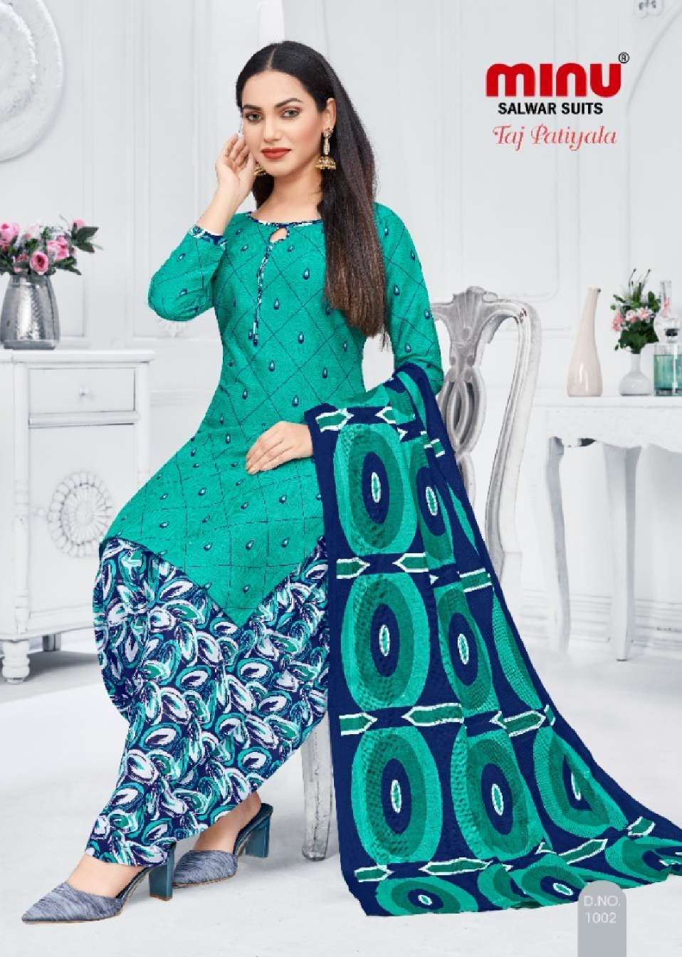 Minu TAJ PATIALA Cotton Printed Dress Material-10P Catalog