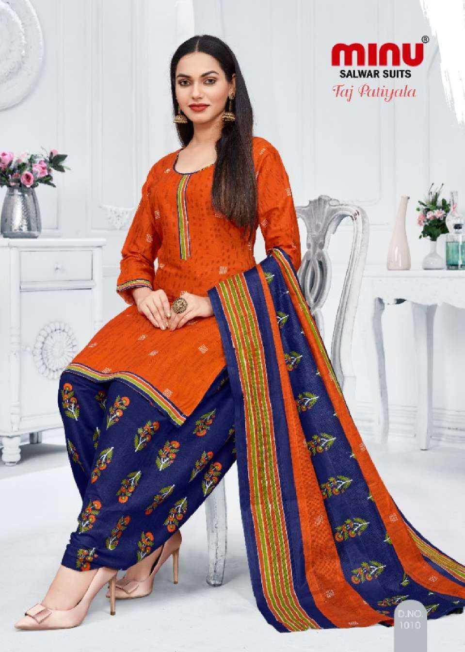 Minu TAJ PATIALA Cotton Printed Dress Material-10P Catalog