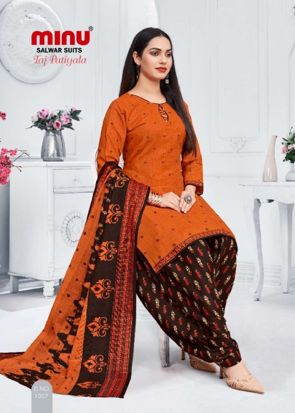 Minu TAJ PATIALA Cotton Printed Dress Material-10P Catalog