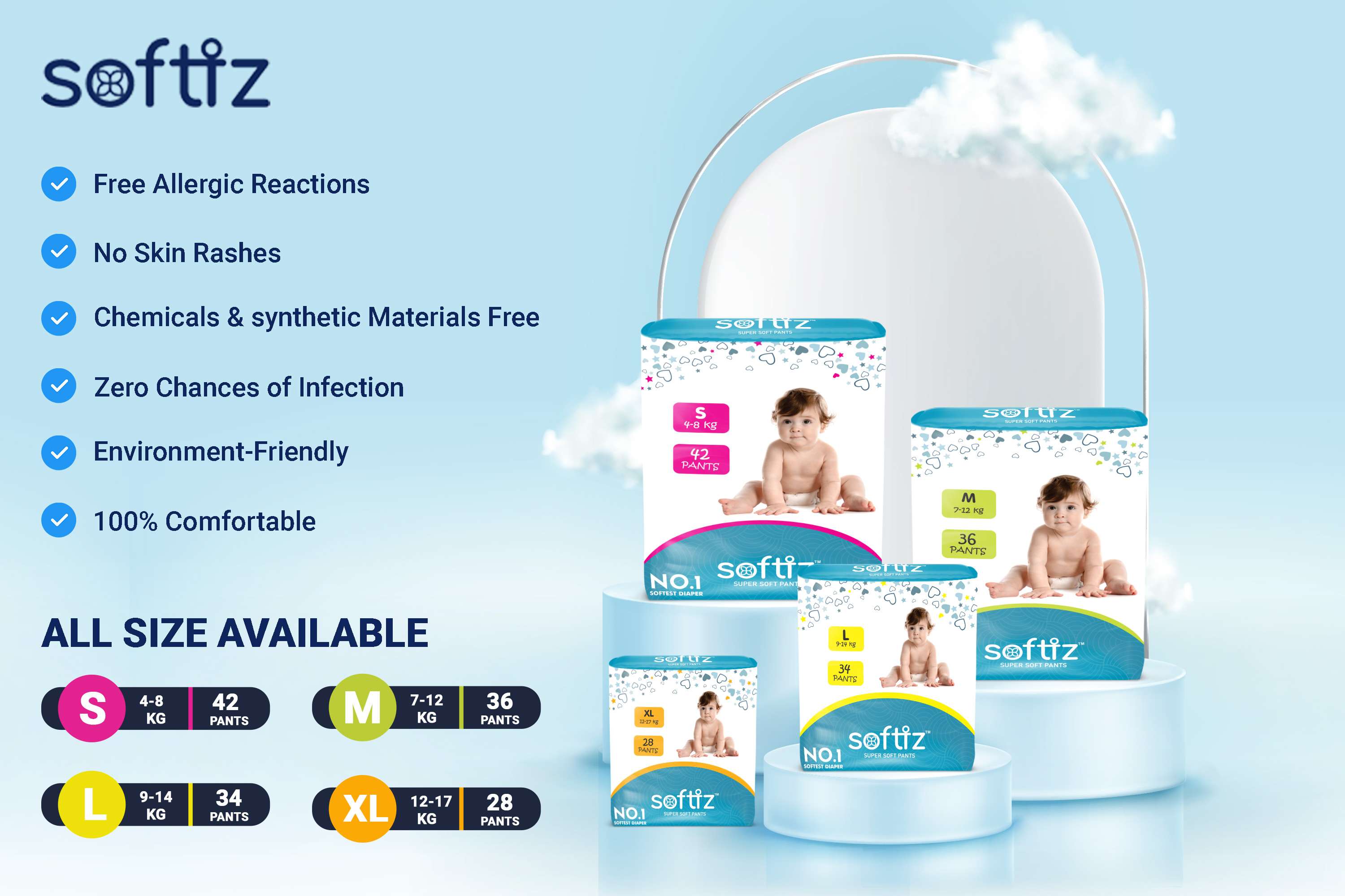 Softiz baby diaper wholesale Price