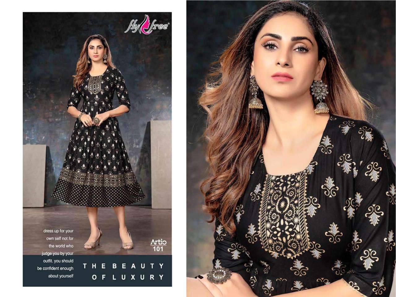 Fly Free Artio Catalog Ethnic Wear Anarkali Kurtis Wholesale