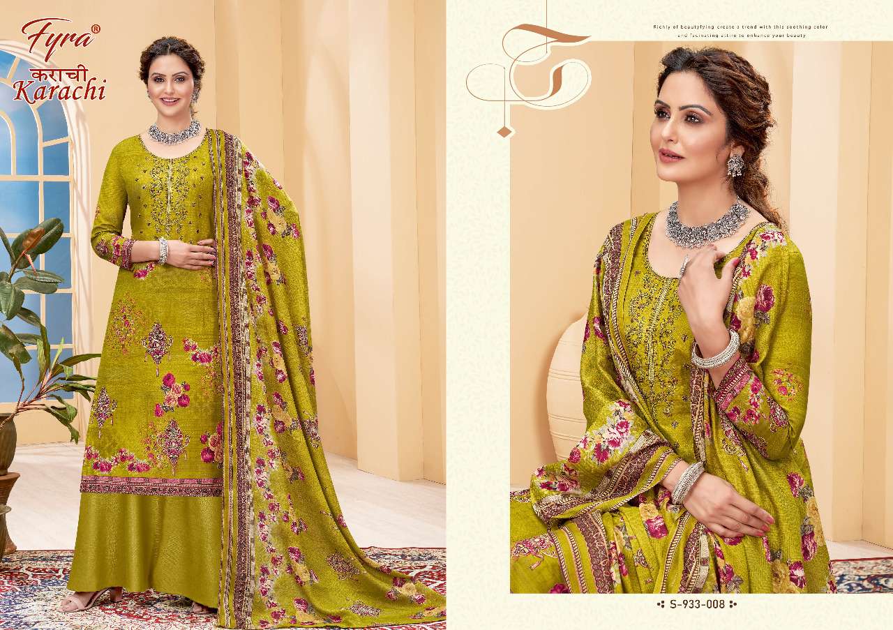 Fyra Karachi Catalog Regular Wear Soft Cotton Dress Materials Wholesale