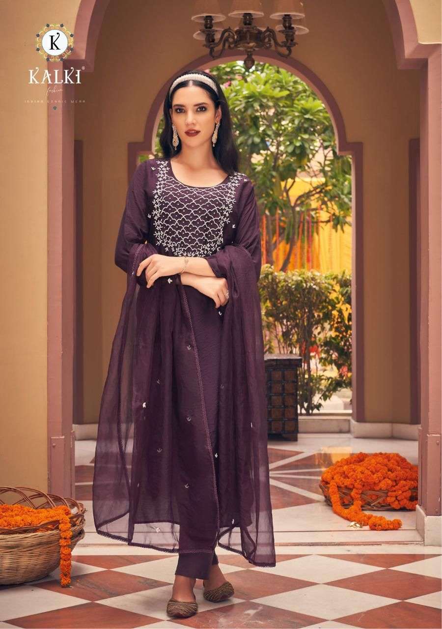 Kalki Anokhi Catalog Viscose Silk Party Wear Wholesale Top Bottom Dupatta