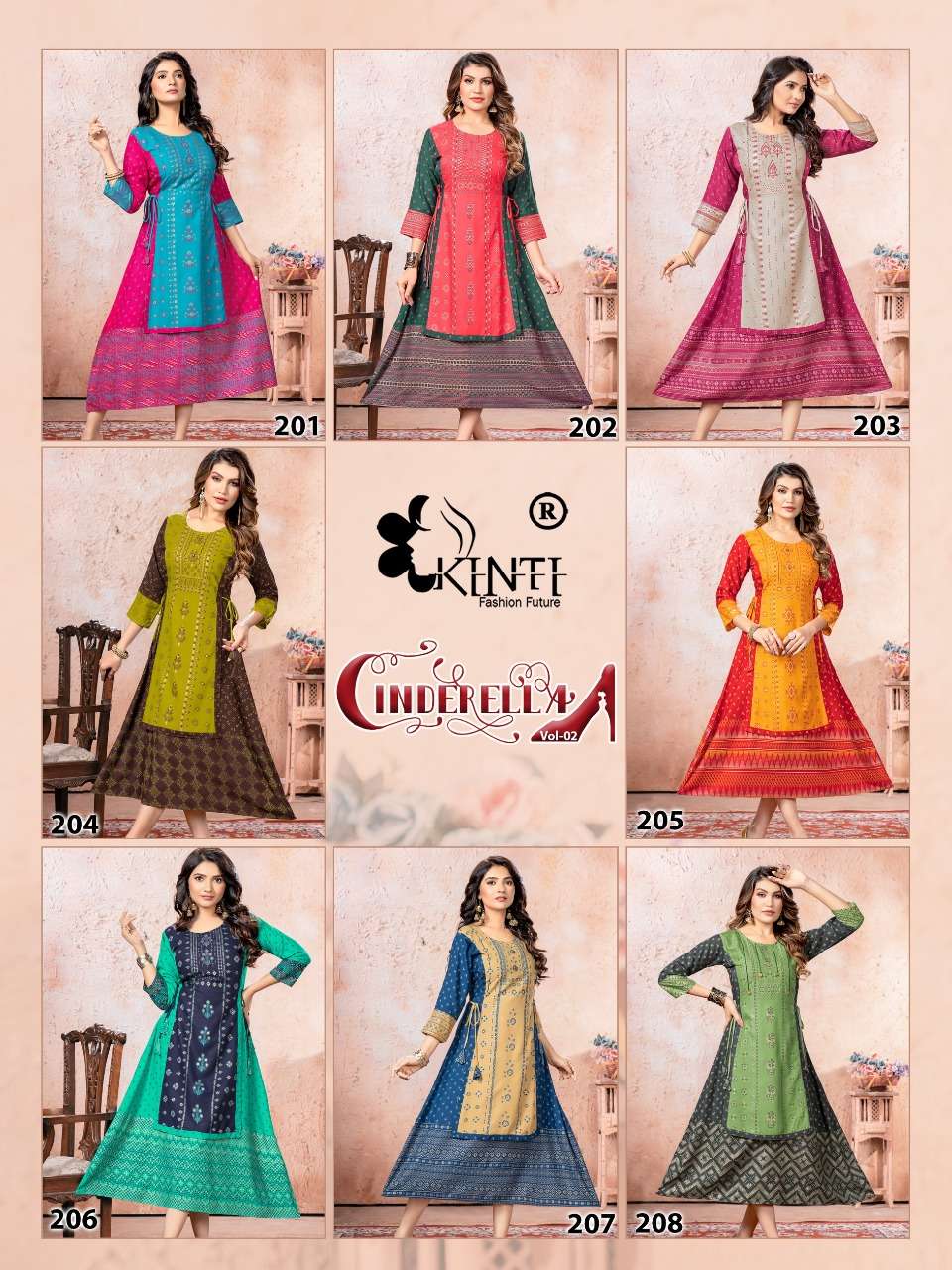 Kinti Cinderella Vol 2 Catalog Long Anarkali Kurtis Wholesale