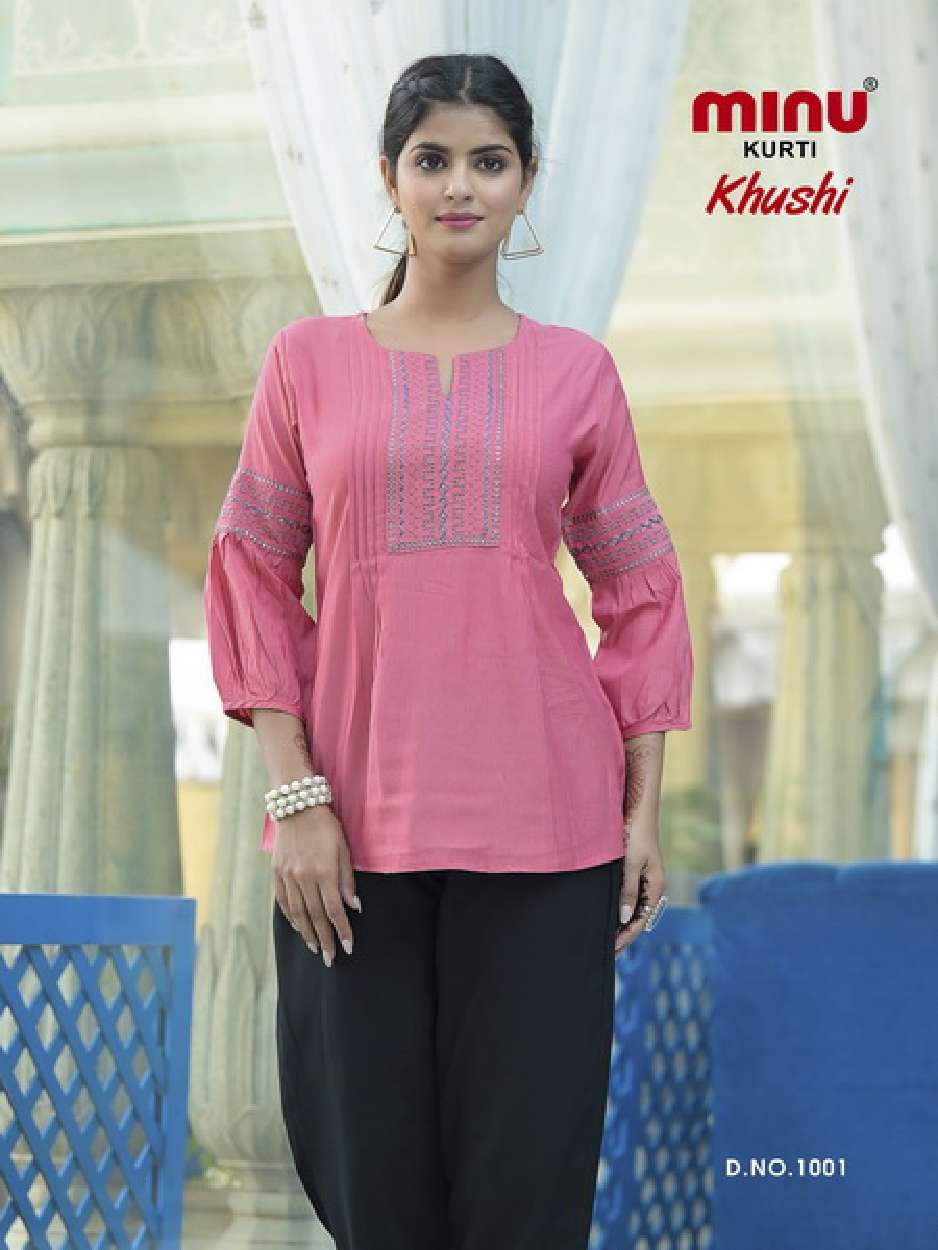 Minu KHUSHI Rayon Embroidered Top-5P Catalog