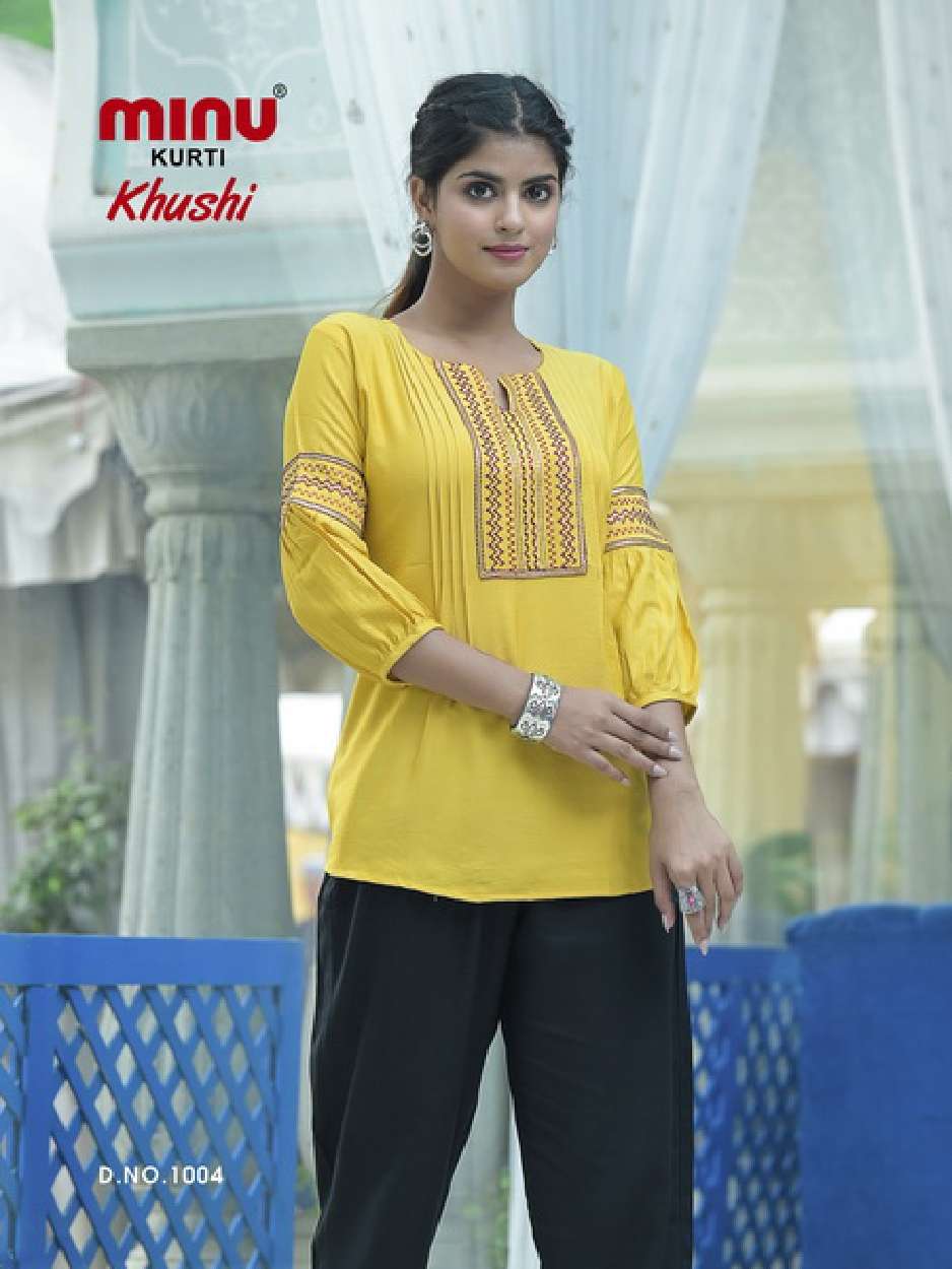 Minu KHUSHI Rayon Embroidered Top-5P Catalog