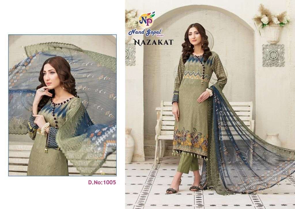 Nand Gopal Nazakat Catalog Karachi Cotton Dress Materials Wholesale