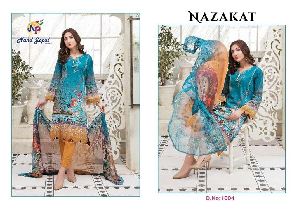 Nand Gopal Nazakat Catalog Karachi Cotton Dress Materials Wholesale