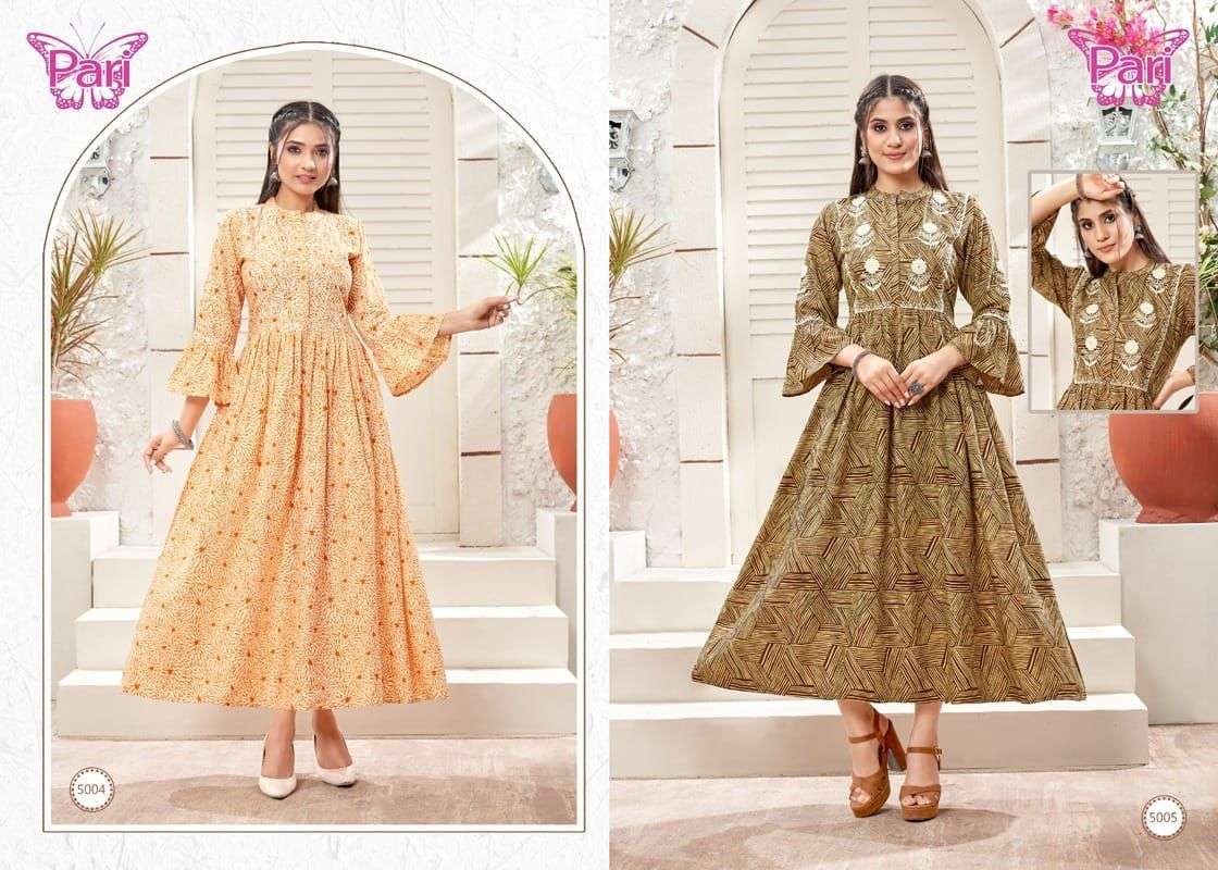 Pari Duster Catalog Rayon Wholesale Anarkali Kurtis