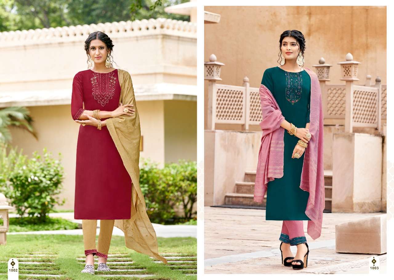 Jinesh Nx Amaira Catalog Festive Wear Kurti Pant With Dupatta Wholesale