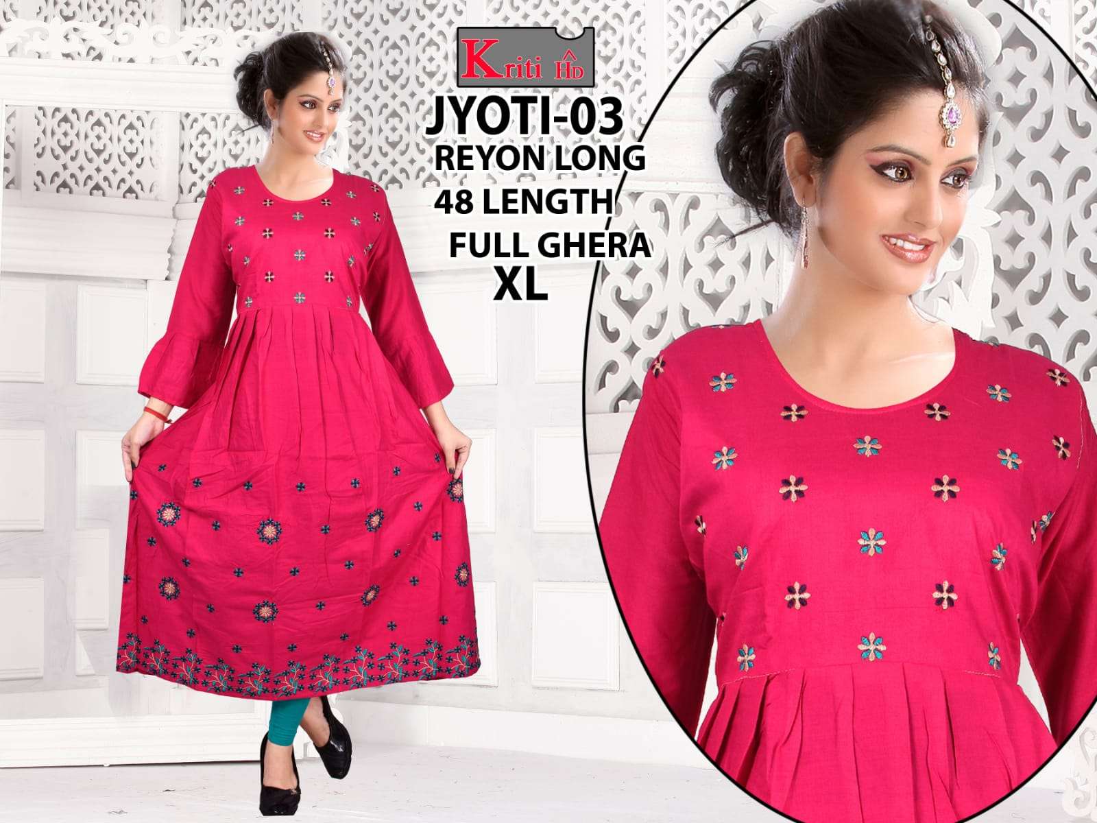 Jyoti hevy reyon print kurti by cottonindia