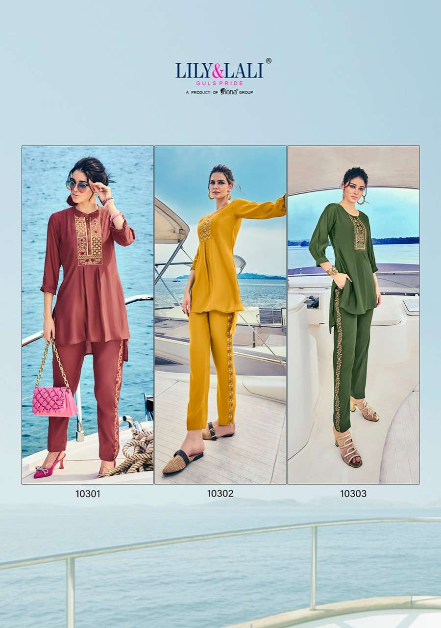 Lily And Lali Miami Catalog Party Wear Silk Kurti With Bottom Wholesale