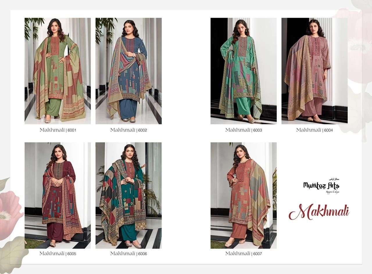 Mumtaz Arts Makhmali Catalog Twill Pashmina Designer Dress Materials Wholesale