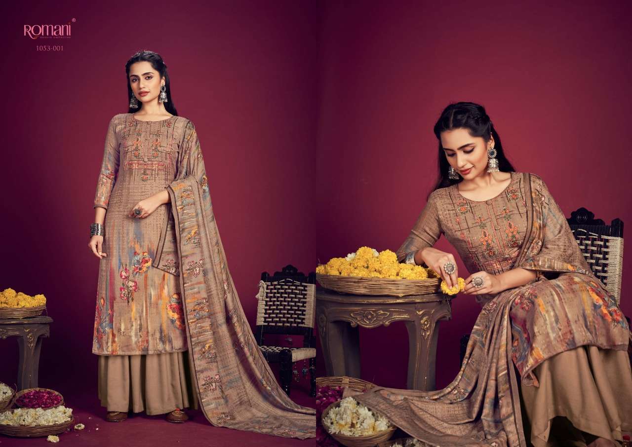 Romani Jhalak Catalog Premium Pashmina Dress Materials Wholesale