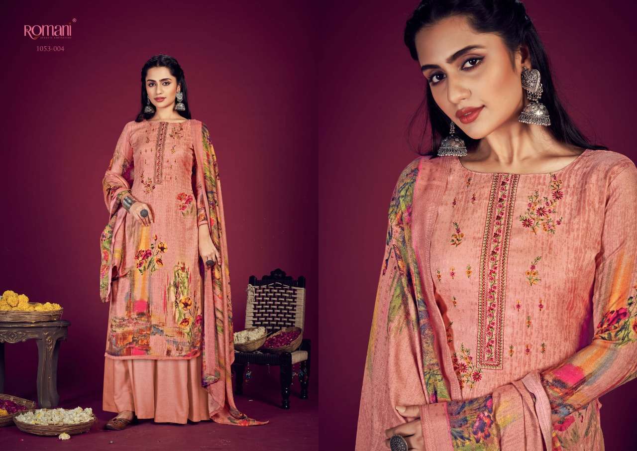 Romani Jhalak Catalog Premium Pashmina Dress Materials Wholesale