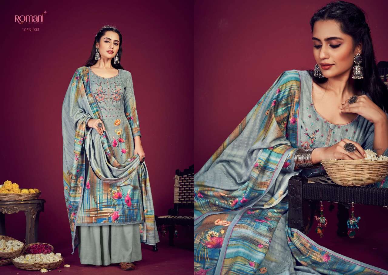 Romani Jhalak Catalog Premium Pashmina Dress Materials Wholesale