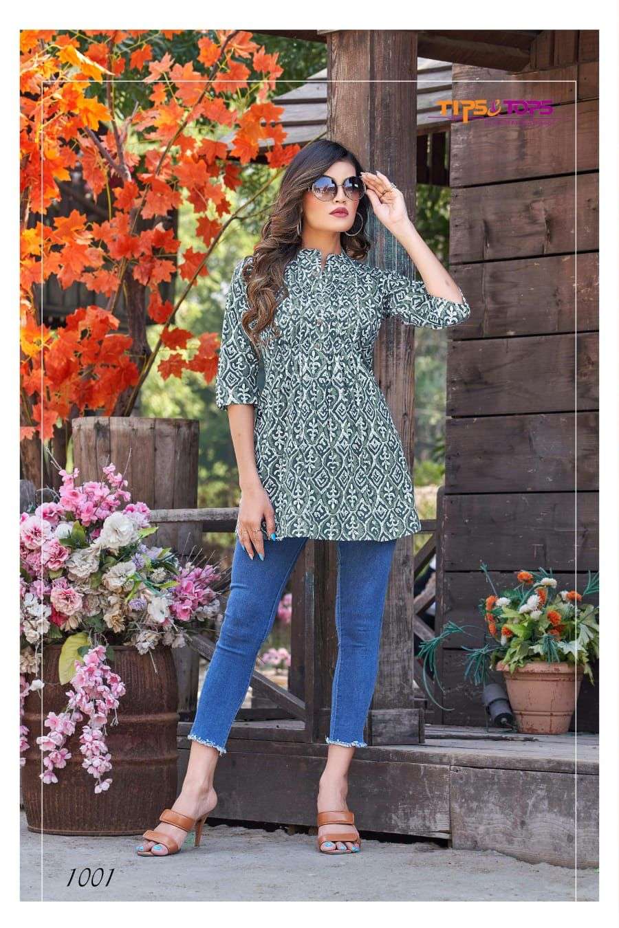 Cotton Printed Multi Color Jeans Top Online For Girls Wear, Pure Cotton Tops,  Cotton Printed Top For Women, सूती प्रिंटेड टॉप, कॉटन प्रिंटेड टॉप -  Skyblue Fashion, Surat