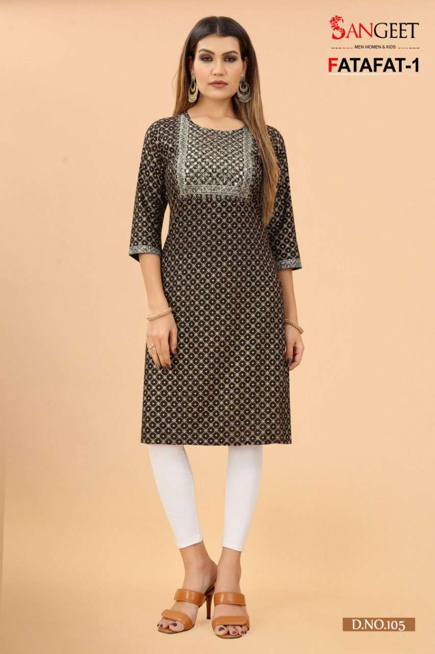 Sangeet Launched FATAFAT-1 SUMMER OFFER Kurtis Catalog wholesale price